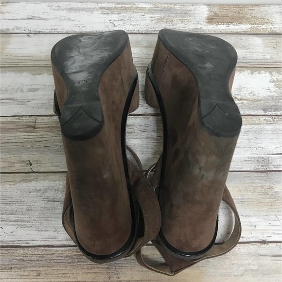 PRADA Dark Brown Suede Wedges 37.5 - Picture 6 of 6